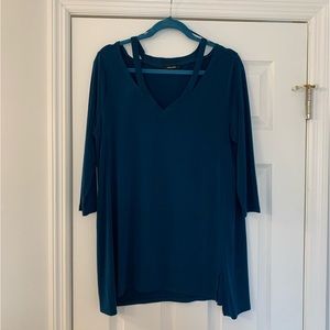 Blue flowy blouse